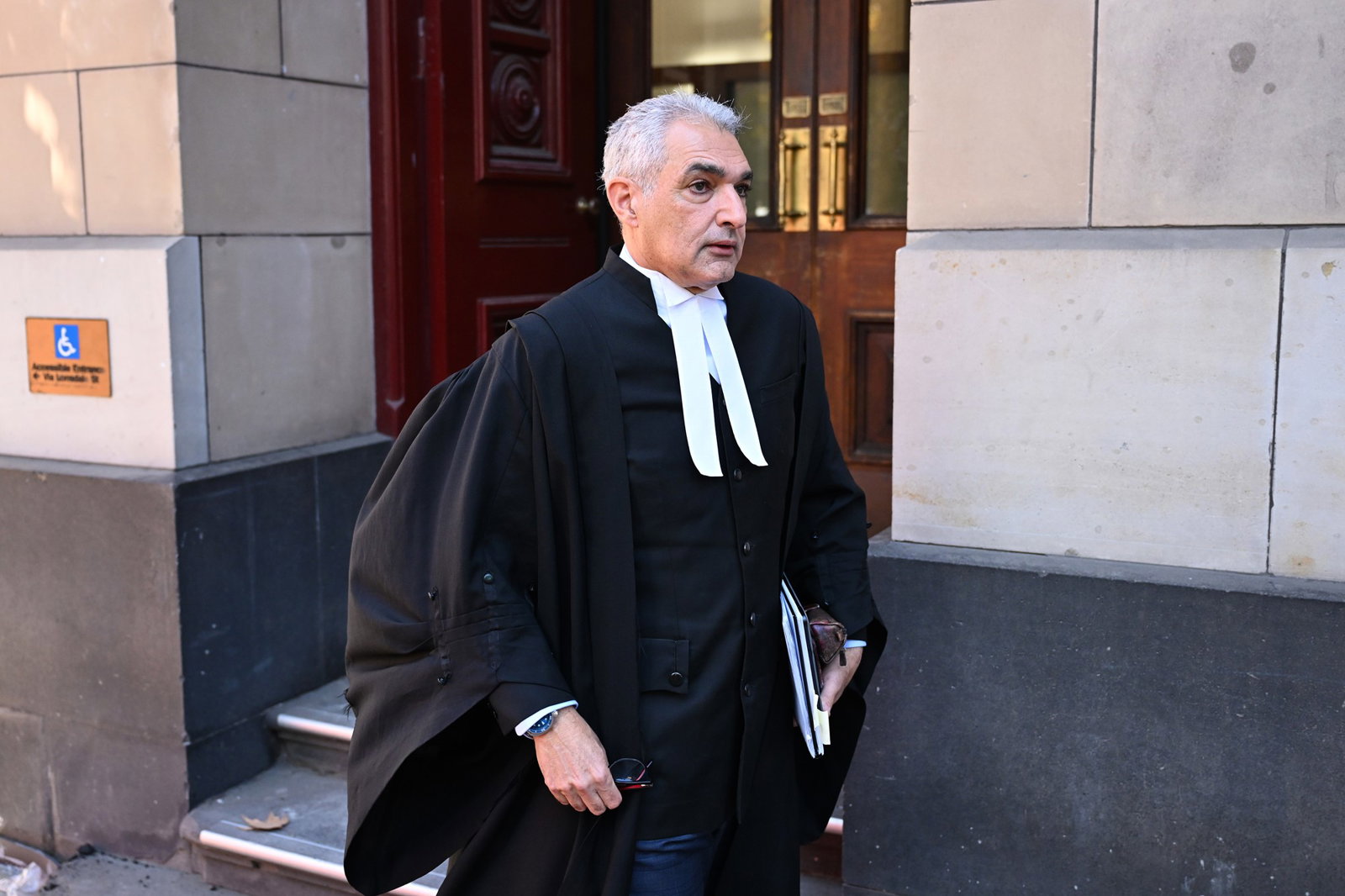 A lawyer in a robe
