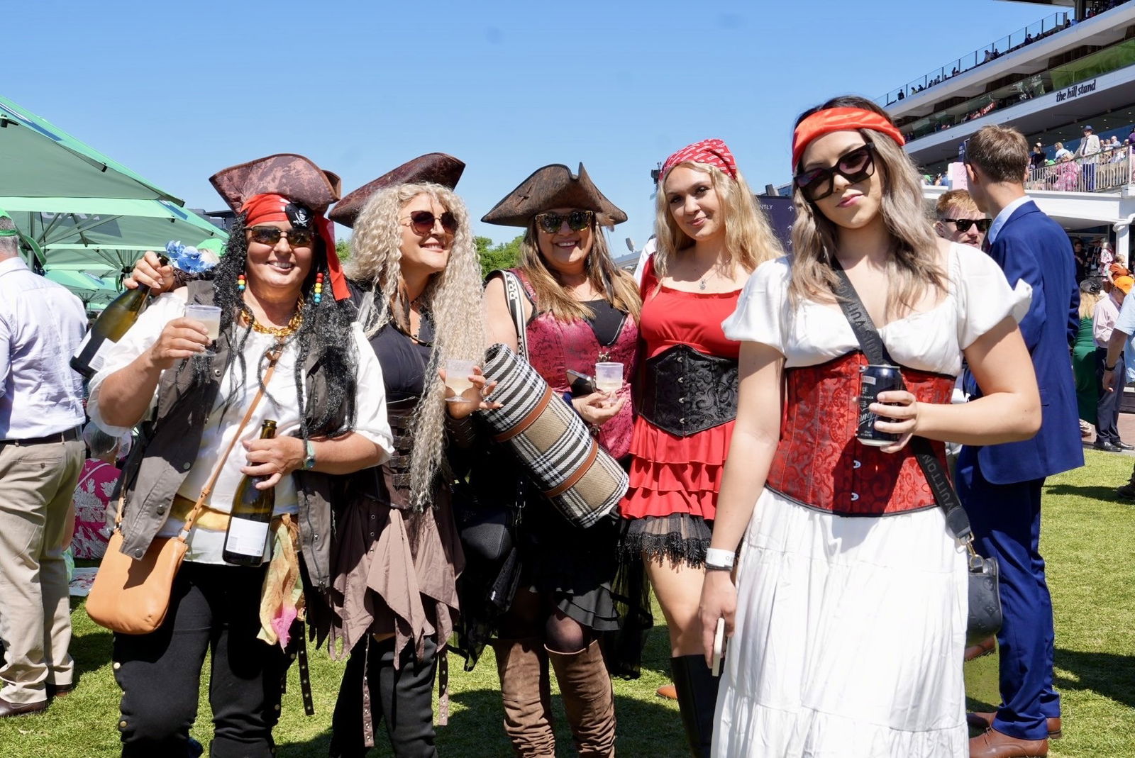 A group of women dressed as pirates.