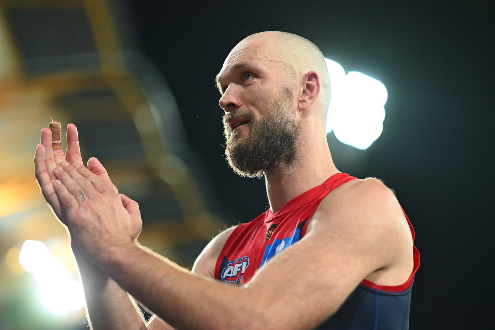 Melbourne captain Max Gawn was inspirational in his team's nine-point win over Gold Coast.