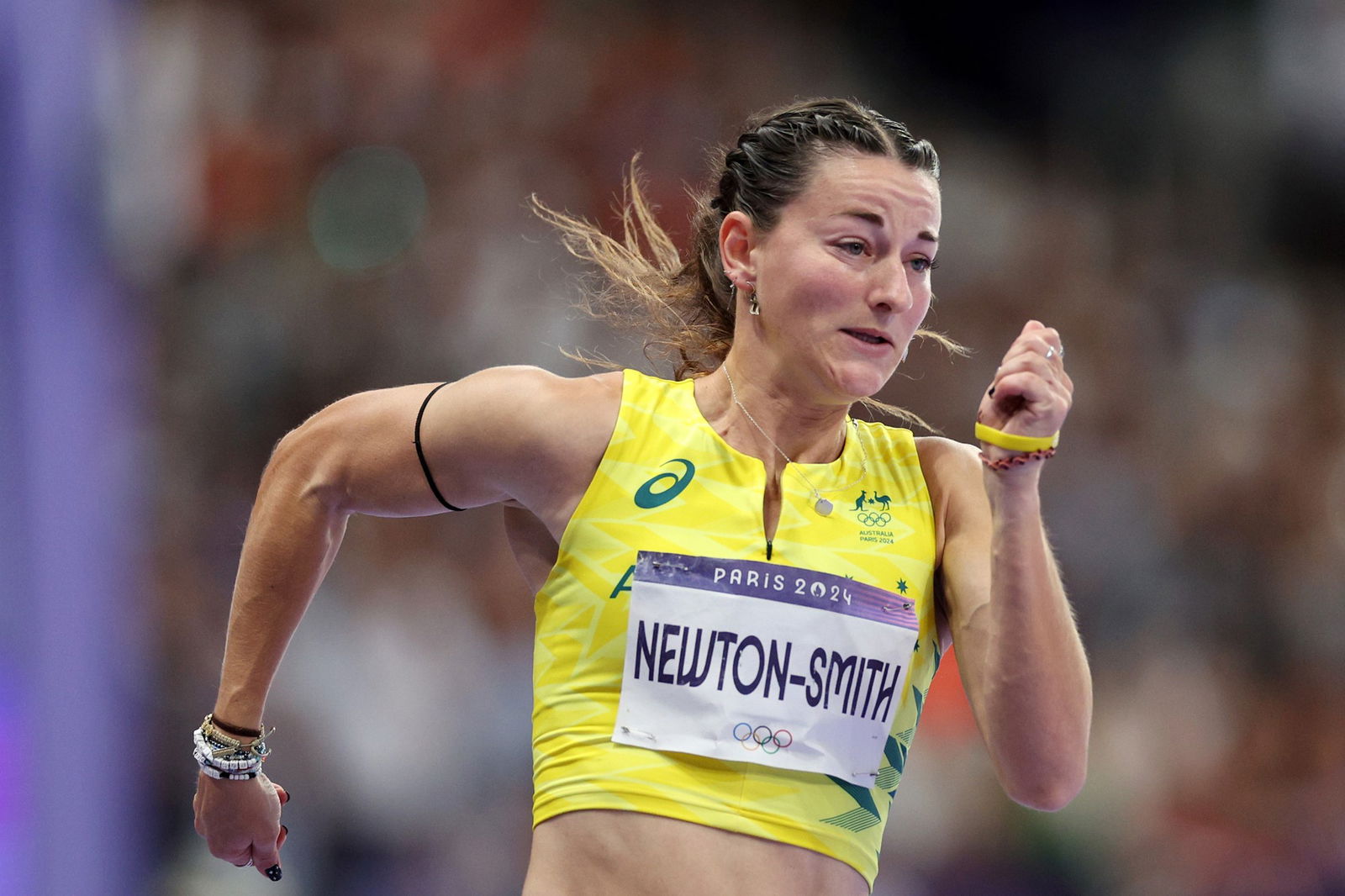 Australia's Camryn Newton-Smith competes in the 200m event in the heptathlon in Paris. 