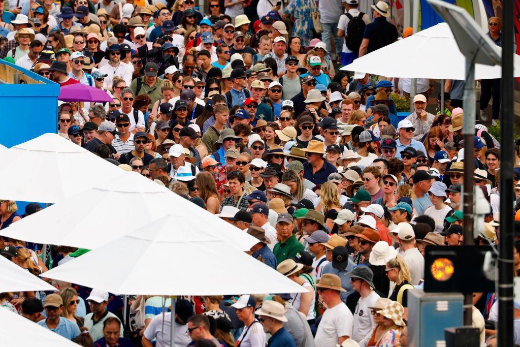 Fans outside at the Australian Open.