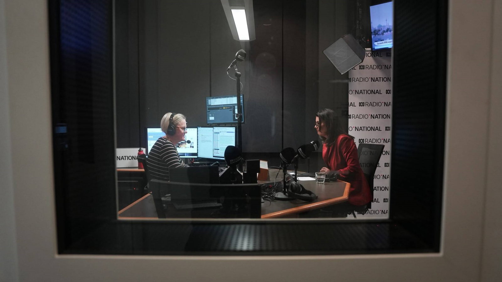 Jane Hume in the studio with Sally Sara