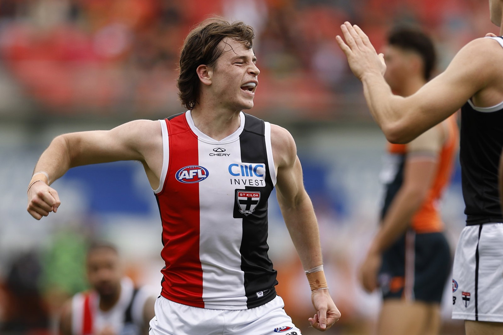 Mattaes Phillipou kicked two goals in the first half as the Saints took a one-point lead into the main break.