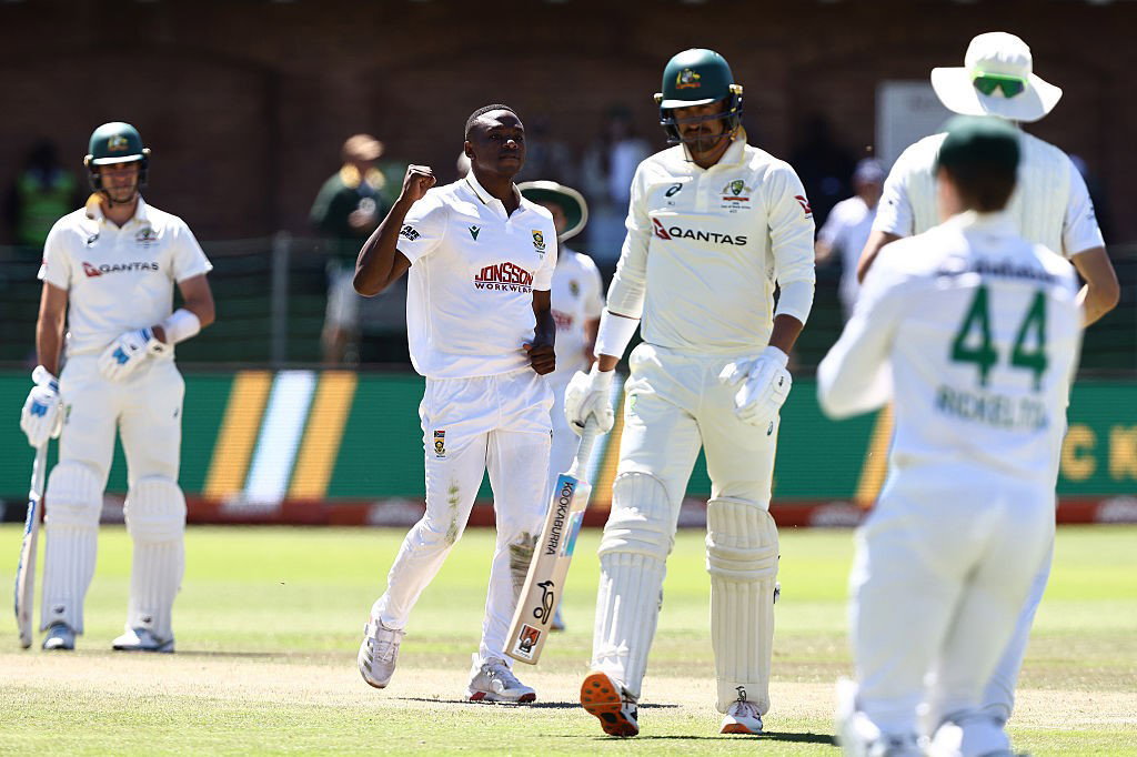 Kagiso Rabada celebrates
