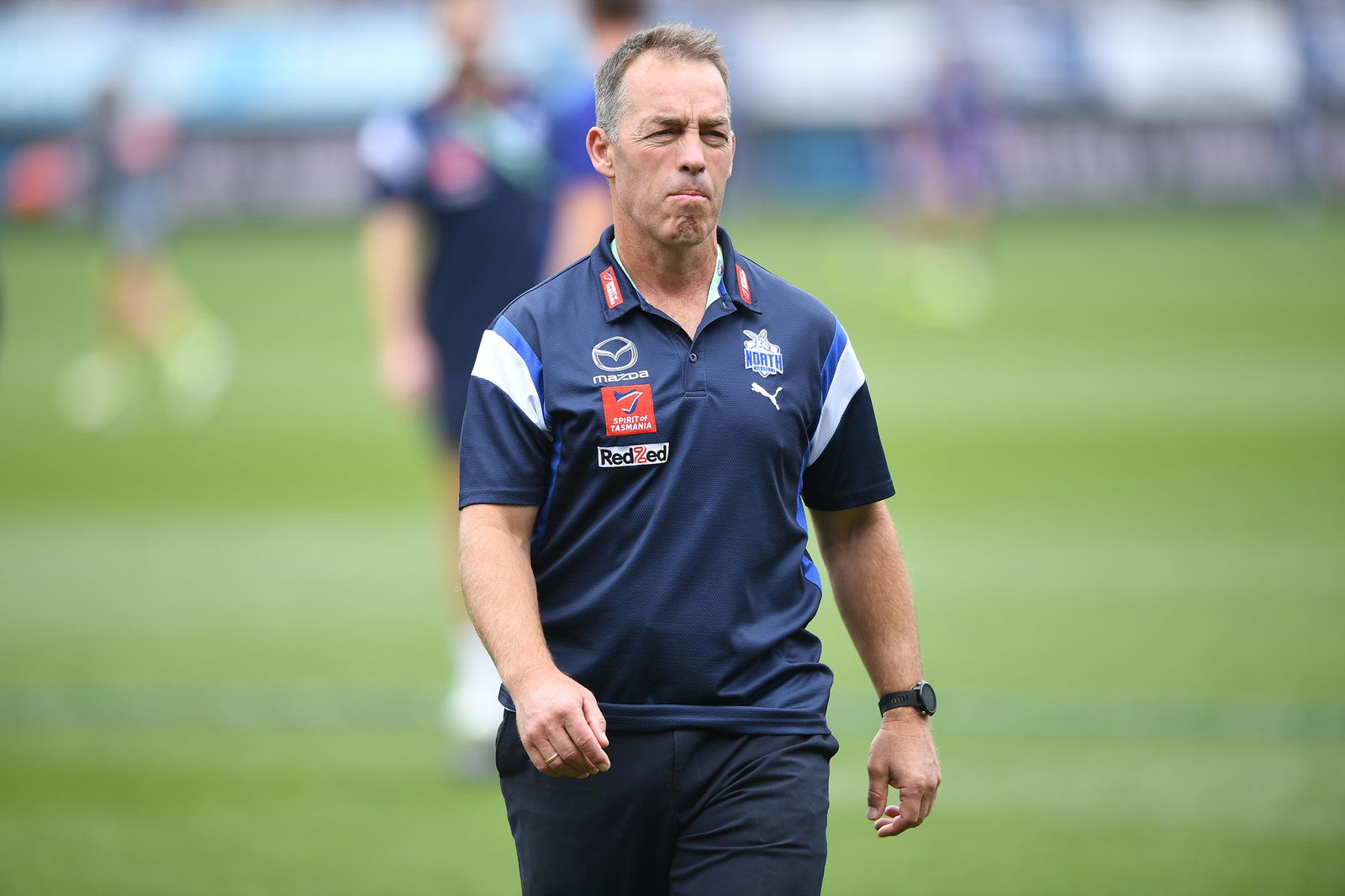 Kangaroos coach Alastair Clarkson pictured before the clash against Geelong