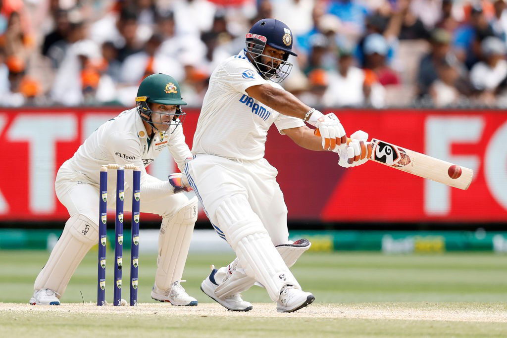 Rishabh Pant performs in a Test match.