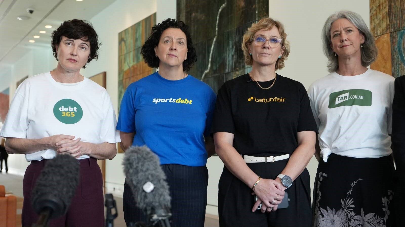 Independent Mps war t-shirts with slogans.