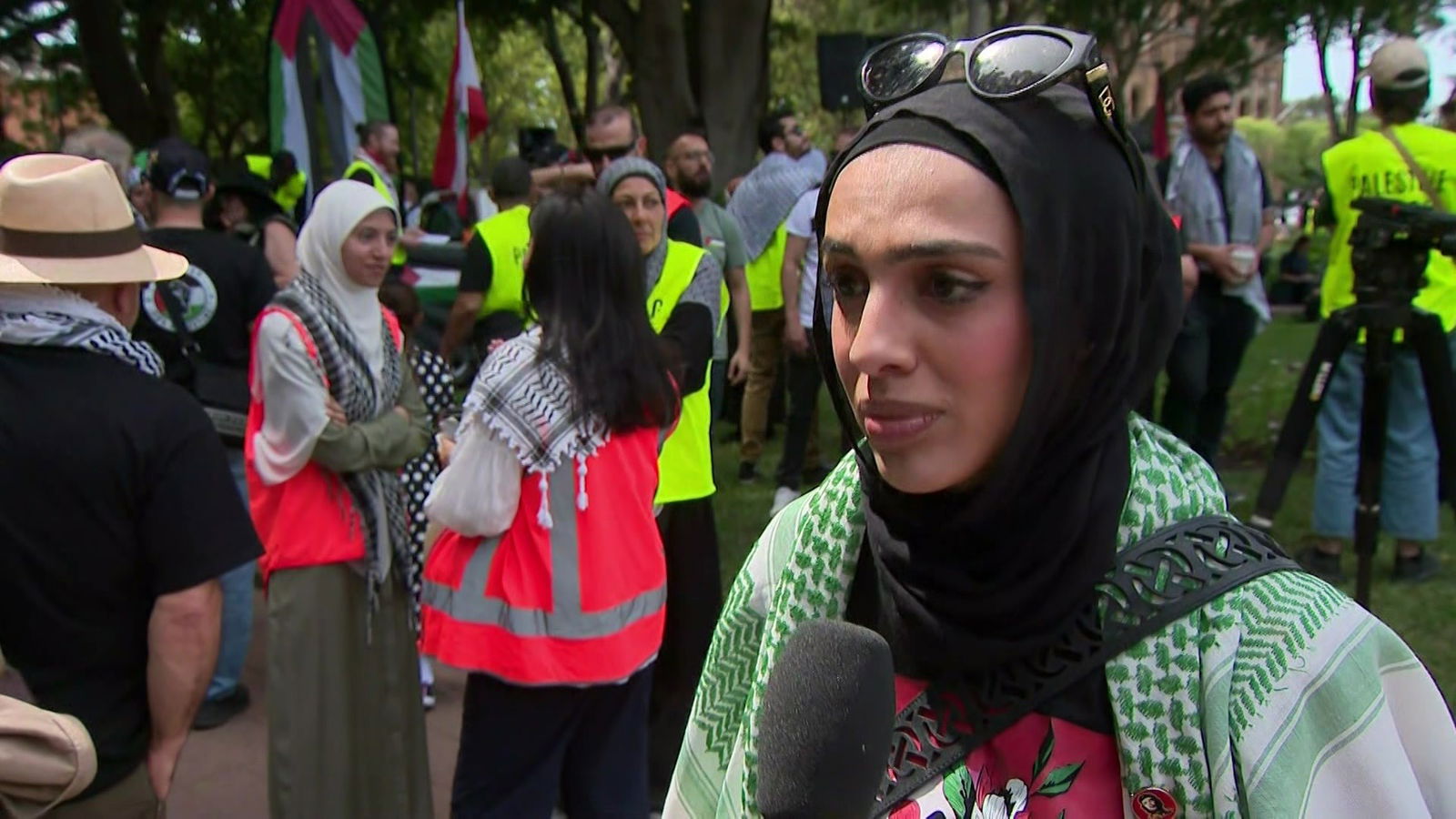 A woman at a protest