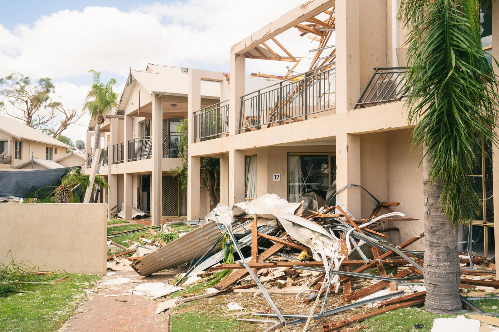 Destroyed two storey holiday accommodation in Kalbarri