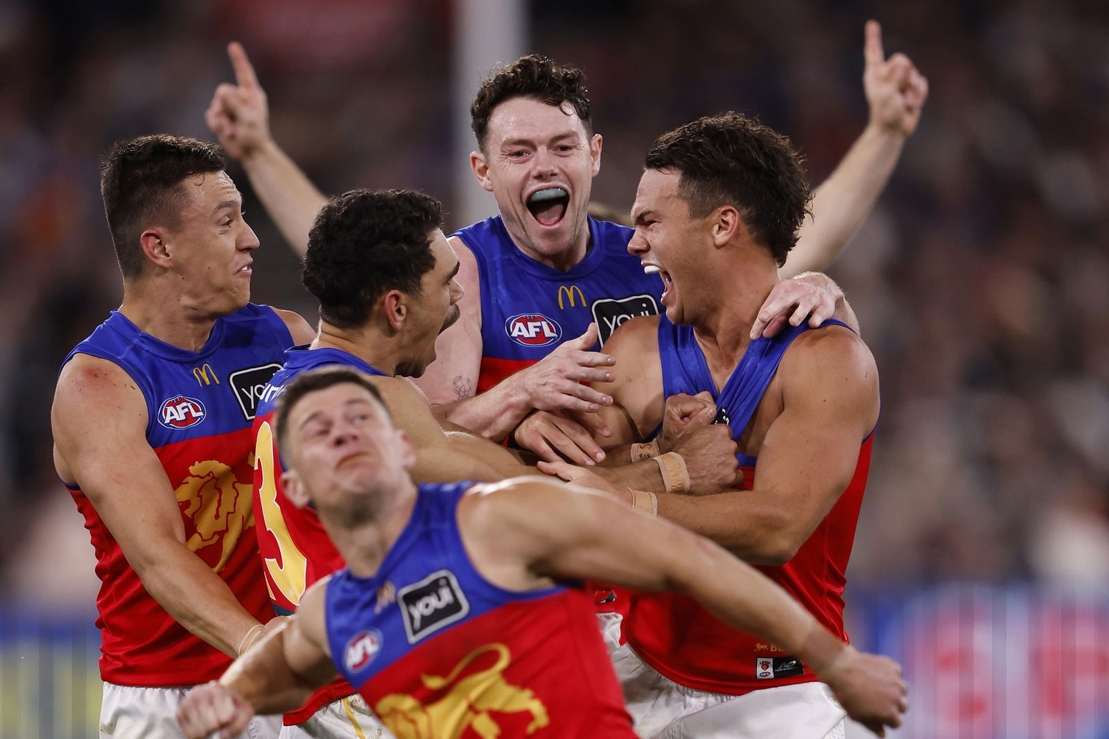 Lions players celebrate