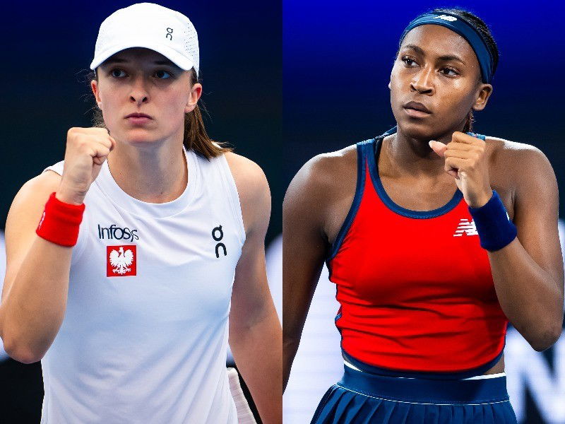 Composite image of Iga Świątek and Coco Gauff.