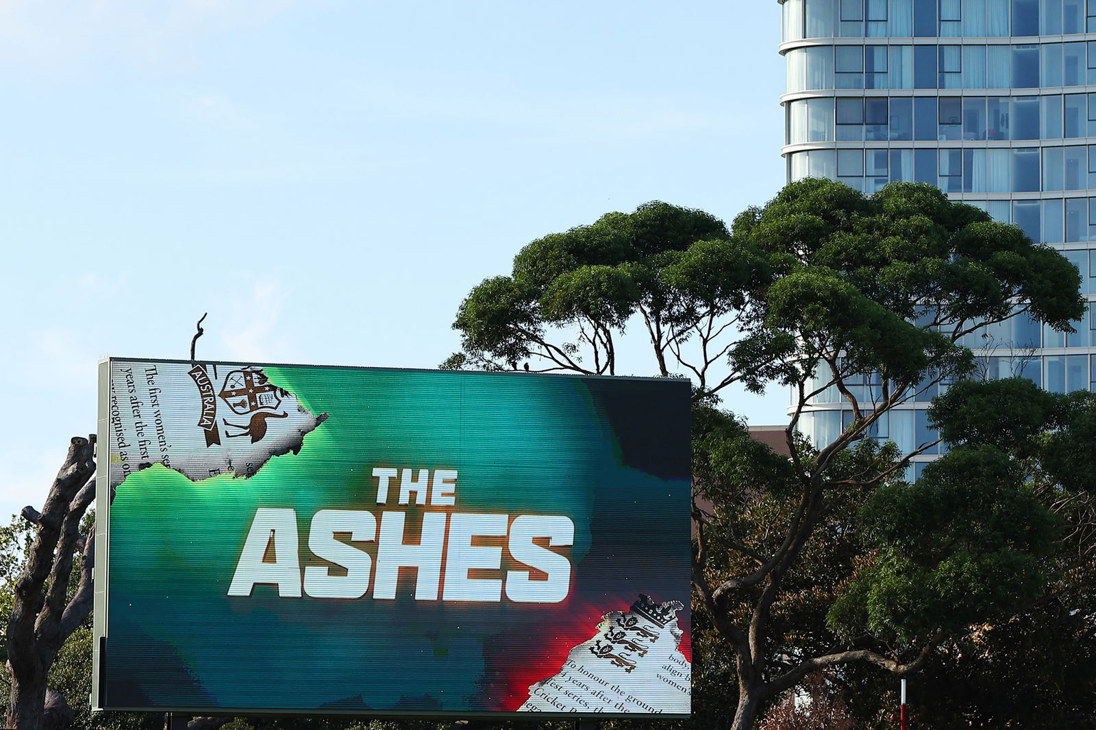 A sign that reads 'THE ASHES'