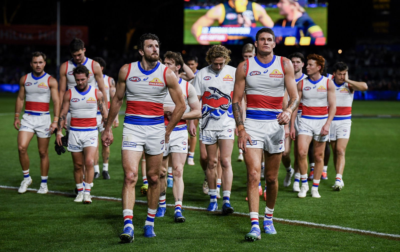 It was a tough day at the office for Western Bulldogs skipper Marcus Bontempelli.