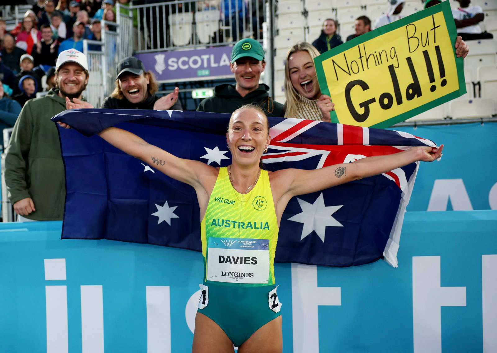 Rose Davies with supporters.