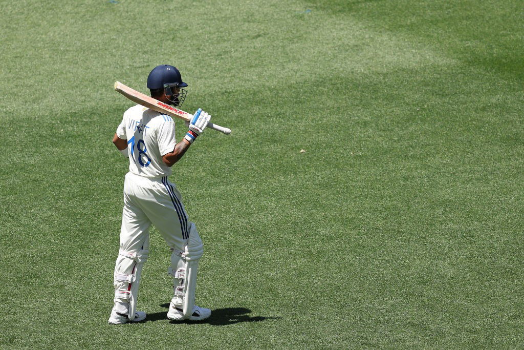 Virat Kohli walks to the crease during a Test against Australia.