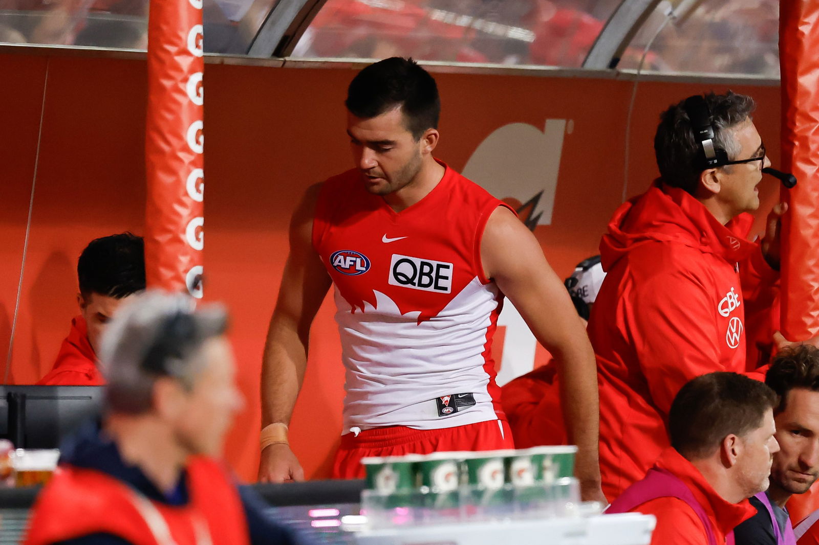 Logan McDonald on the bench