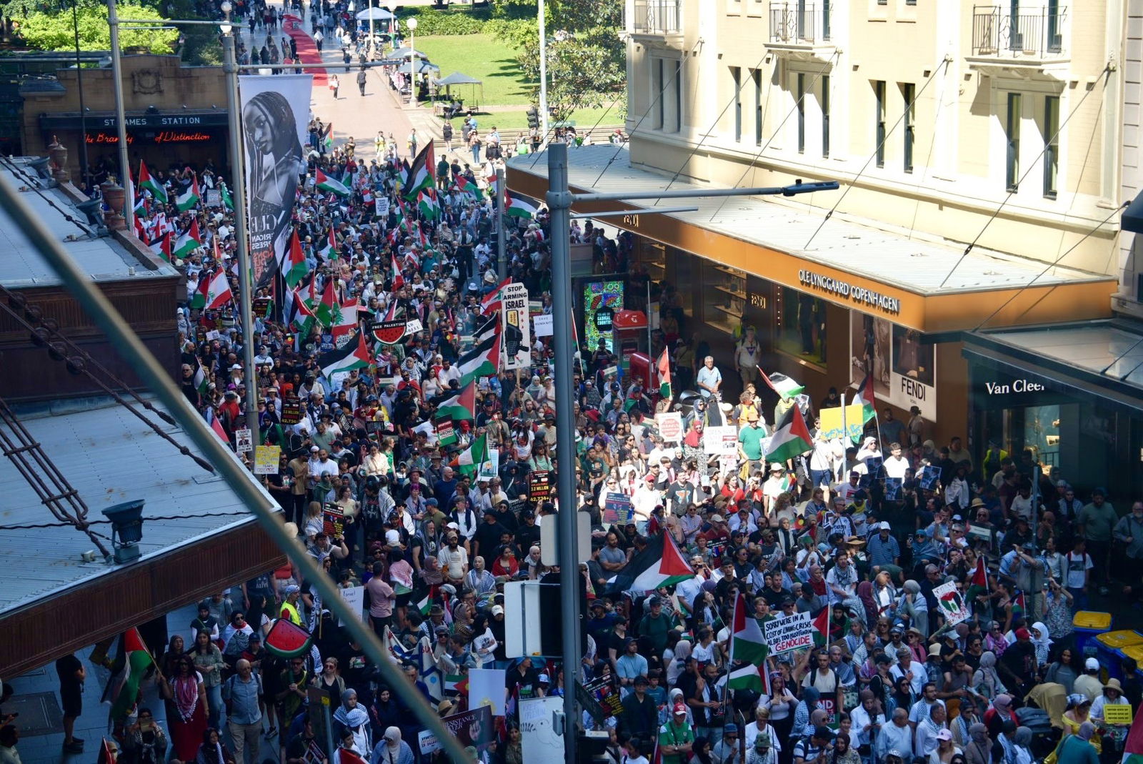 A crowd of protesters